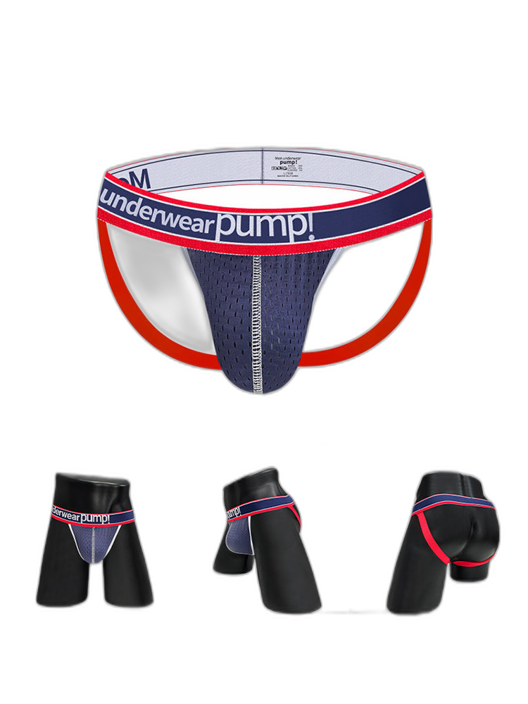 2 Pack Men's Sexy Elastic Waist Micro Mesh Cup Thong