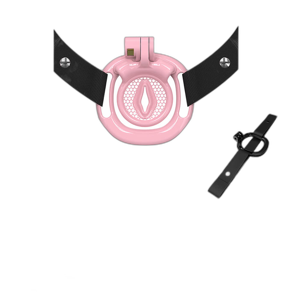 Fortis - Inverted Chastity Cage With Belt And Four Rings