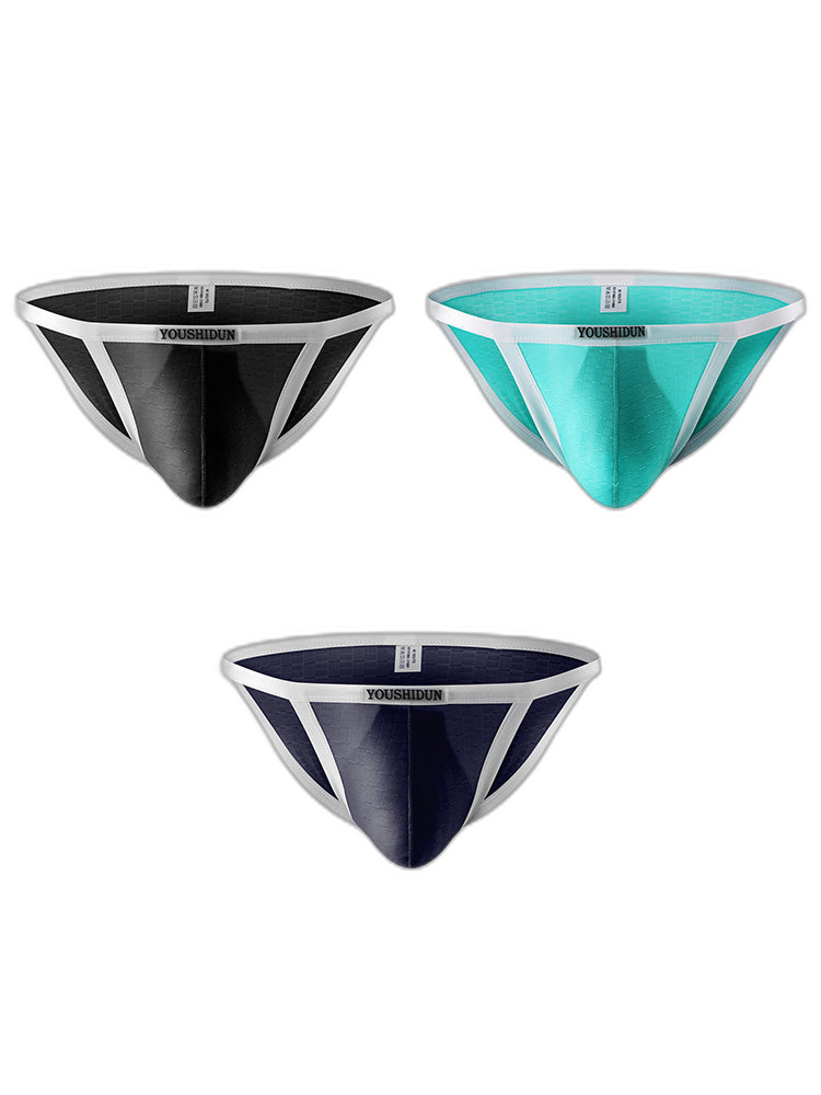 3-pack Men's Low Waist Sexy Narrow Hem Breathable Briefs