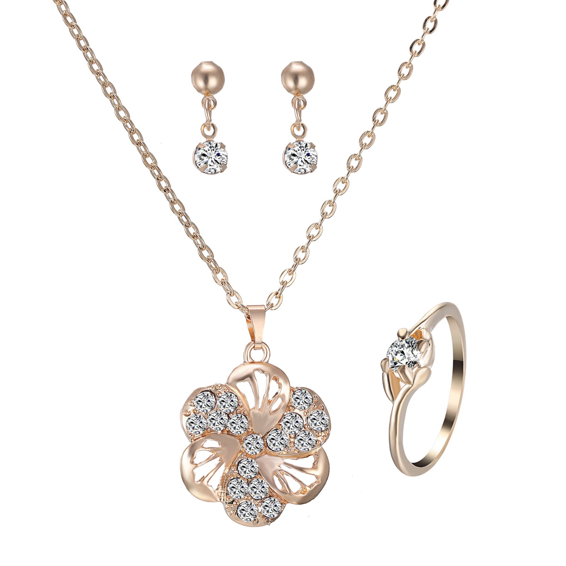 Heart Pendant Jewellery Set