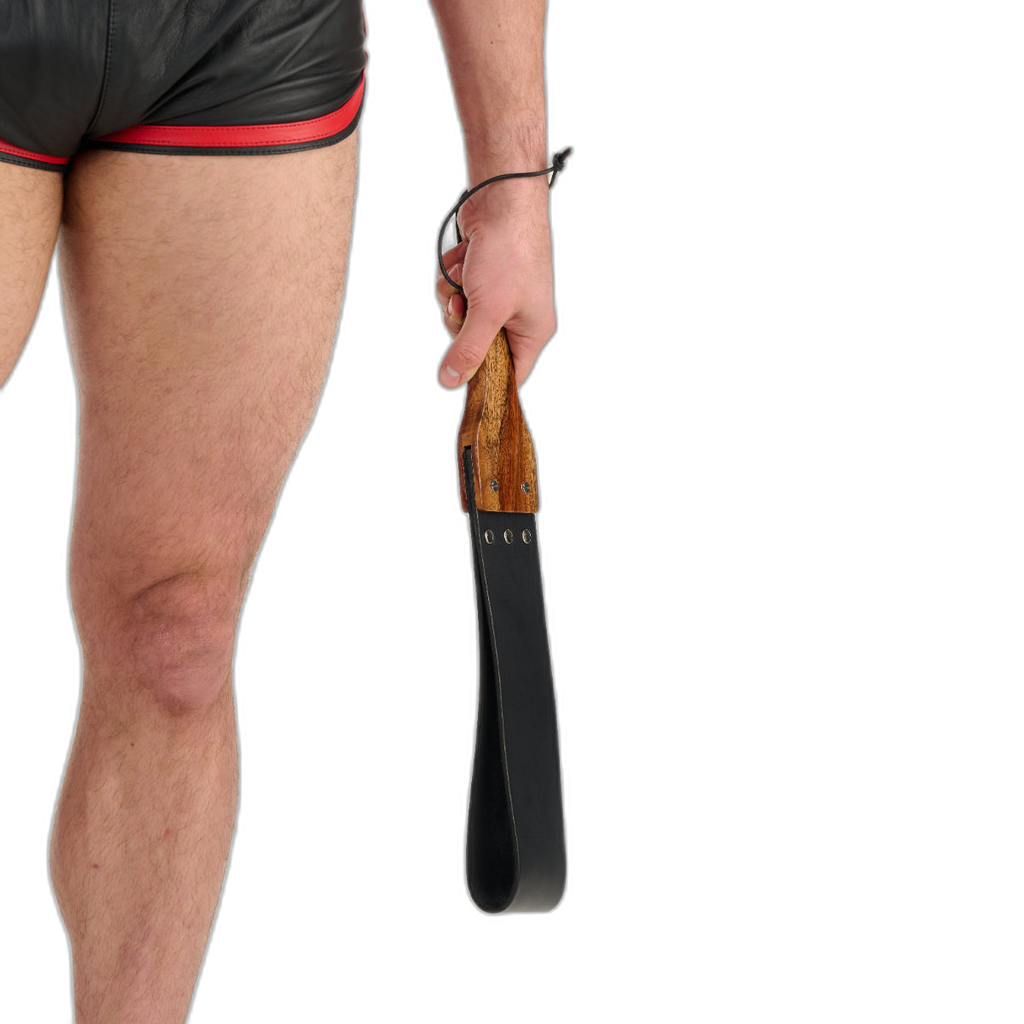 Prowler RED Leather & Wood Flapper Paddle