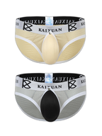 2 Pack Men's Sexy Mesh Front Opening Sponge Coaster Briefs