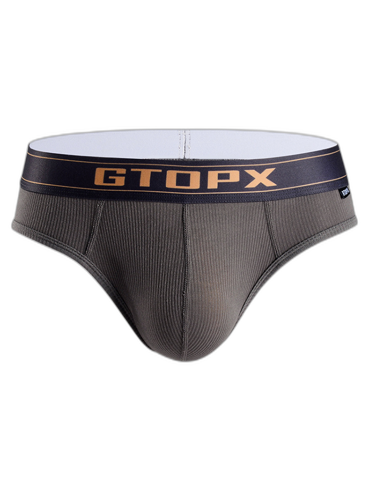 Men's Threaded Fabric U Convex Low-Rise Briefs