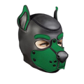 Mr S Leather Neoprene K9 Puppy Hood | Black/Hunter Green