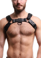 ruff GEAR RAW Leather Bulldog Harness Black