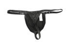 Black PU Leather Buckle-Up Thong