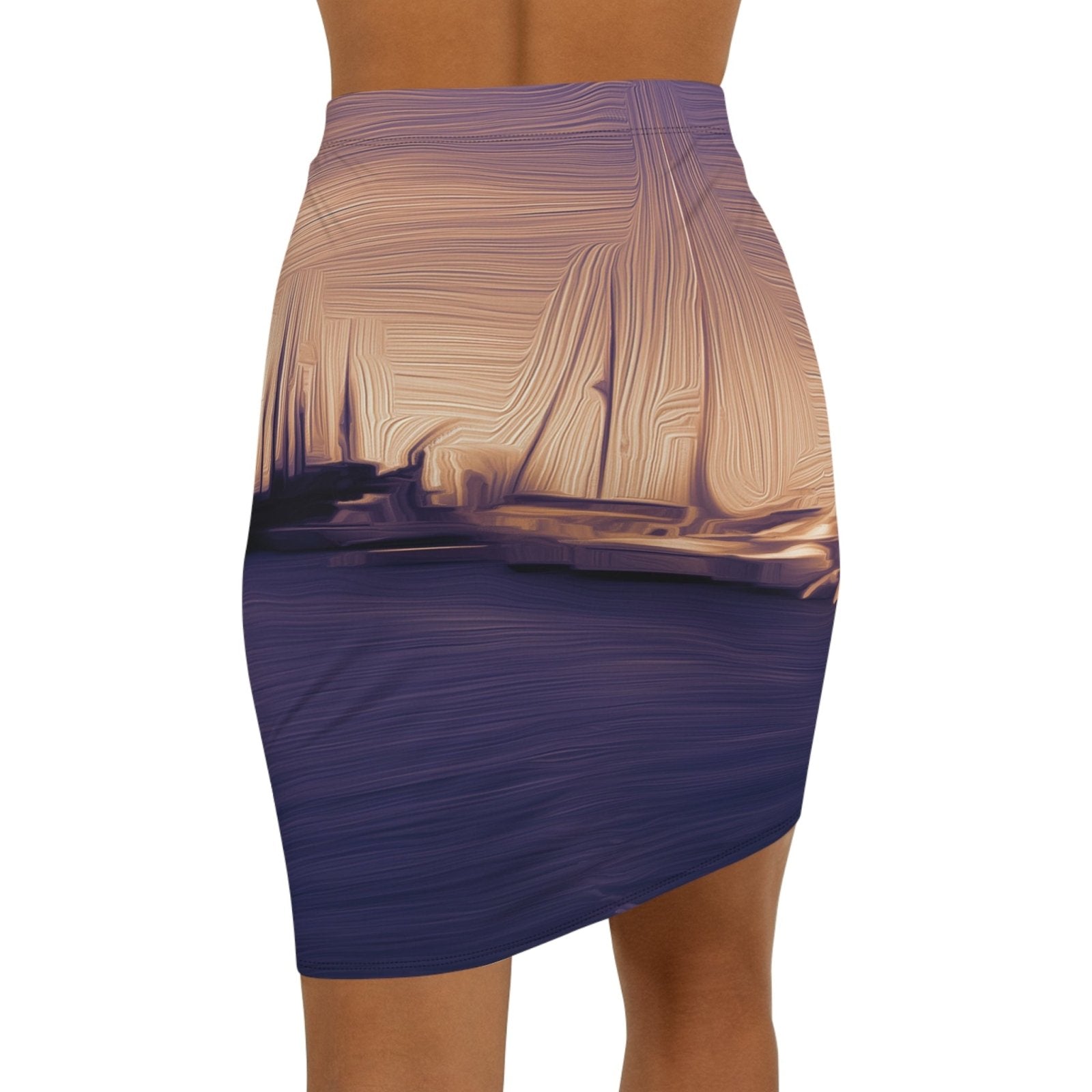 The Sleeping Yachts (at Sunset) - Womens Pencil Skirt