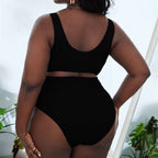 Women's Fashion Solid Color Knotted Swimsuit Set