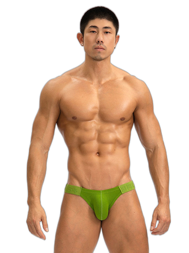 2 Pack Men's Solid Color Low Rise Sweat-Absorbent Large U-Shaped Small Pocket Briefs