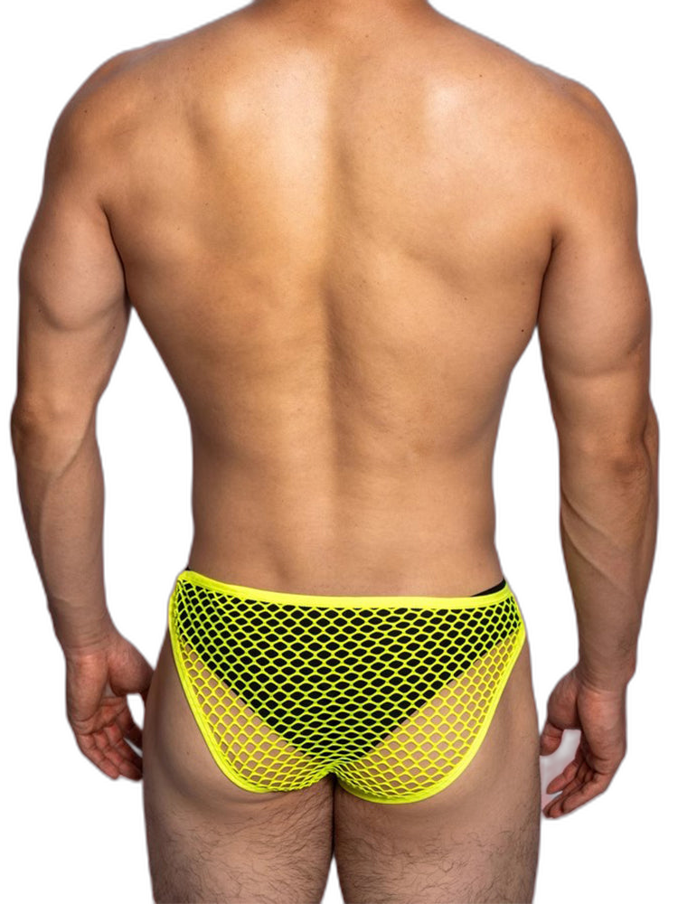 2 Pack Men's Low Waist Sexy Mesh Breathable Sports Transparent Briefs