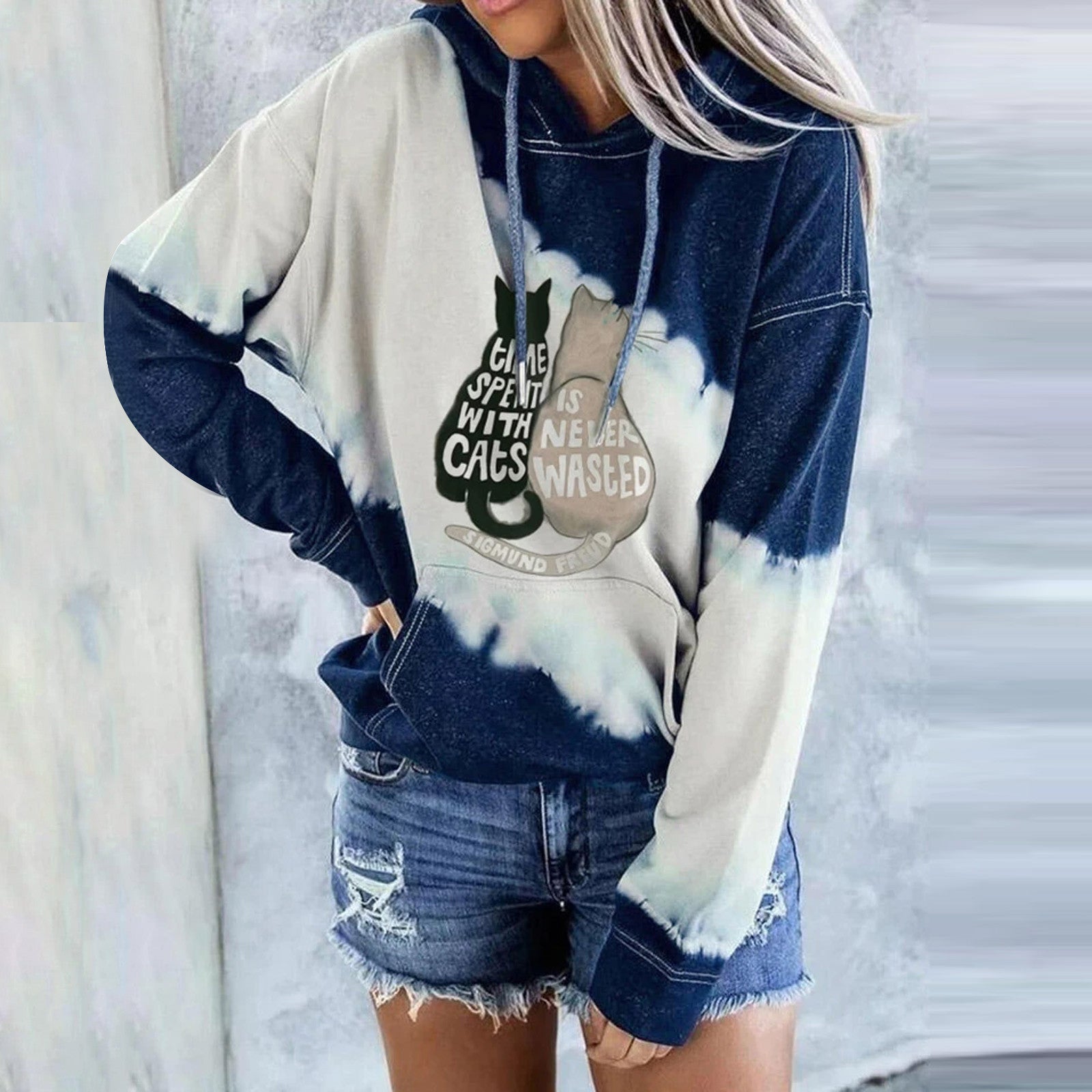 Korean style graffiti solid color loose pullover sweater