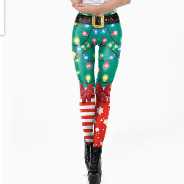 Sexy Slim-fit Straight-leg Tight Leggings For Women Featuring 3D Printed Character Designs