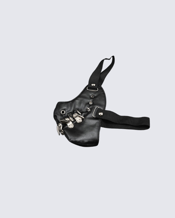 Punk Metal Rivet Leather Face Mask