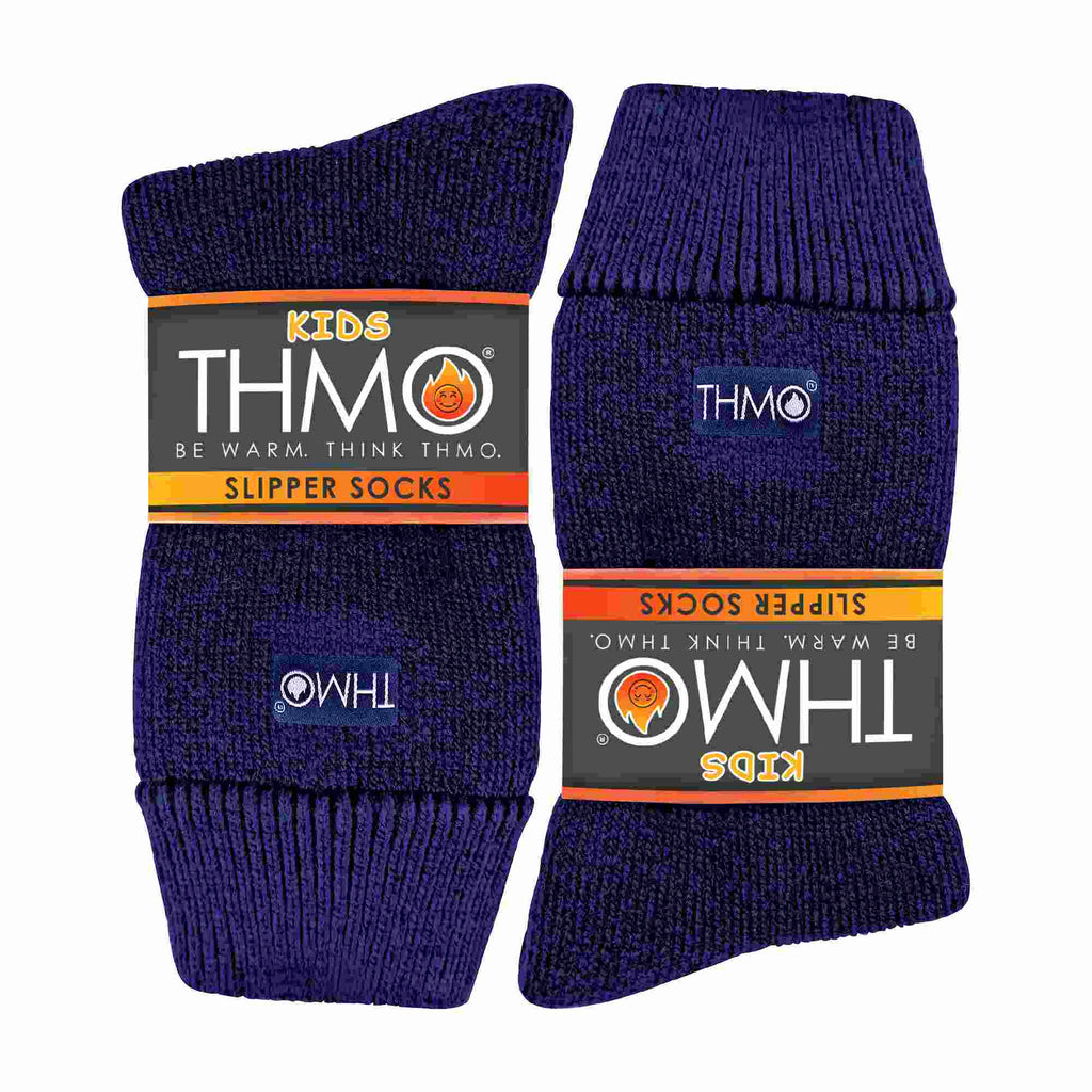 1 Pack Kids Indoor Thermal Slipper Socks with Grips (3 Sizes)