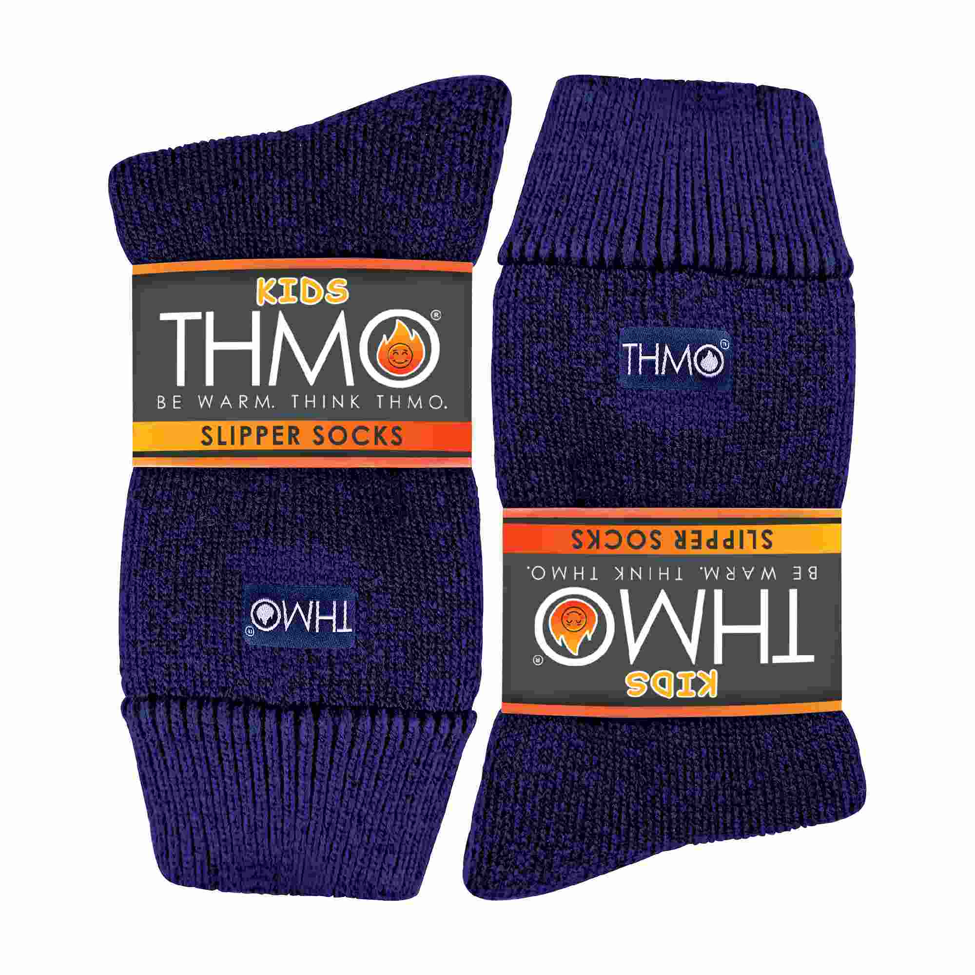 1 Pack Kids Indoor Thermal Slipper Socks with Grips (3 Sizes)