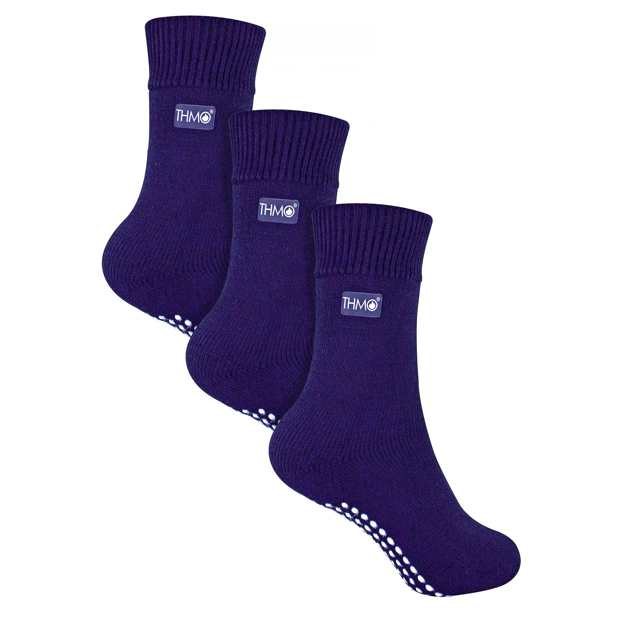 3 Pack Kids Indoor Thermal Slipper Socks with Grips