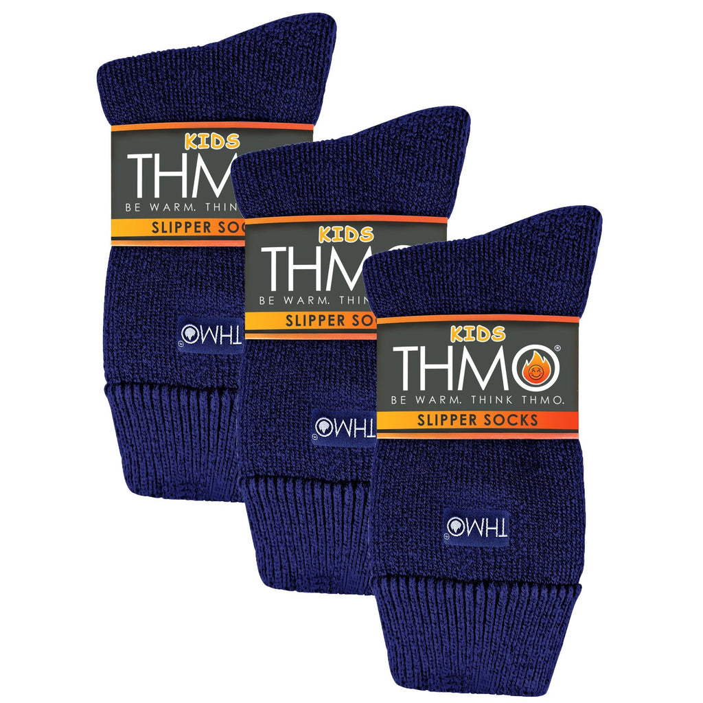 3 Pack Kids Indoor Thermal Slipper Socks with Grips