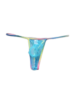 3-pack Men's Sexy Rainbow Transparent Convex Pouch Breathable Thong
