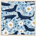 Whimsical Seal and Daisy Framed Wall Art