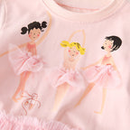 Cute Crew-neck Long-sleeve Dress Suitable For Toddlers