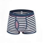 Men's Striped Cotton Sports Boxer Briefs