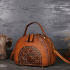 Vintage leather handbag multi-functional suede cowhide