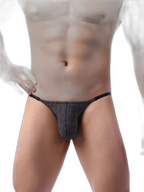 3 Pack Men's Low Rise Striped Camisole Briefs with Raised Pockets