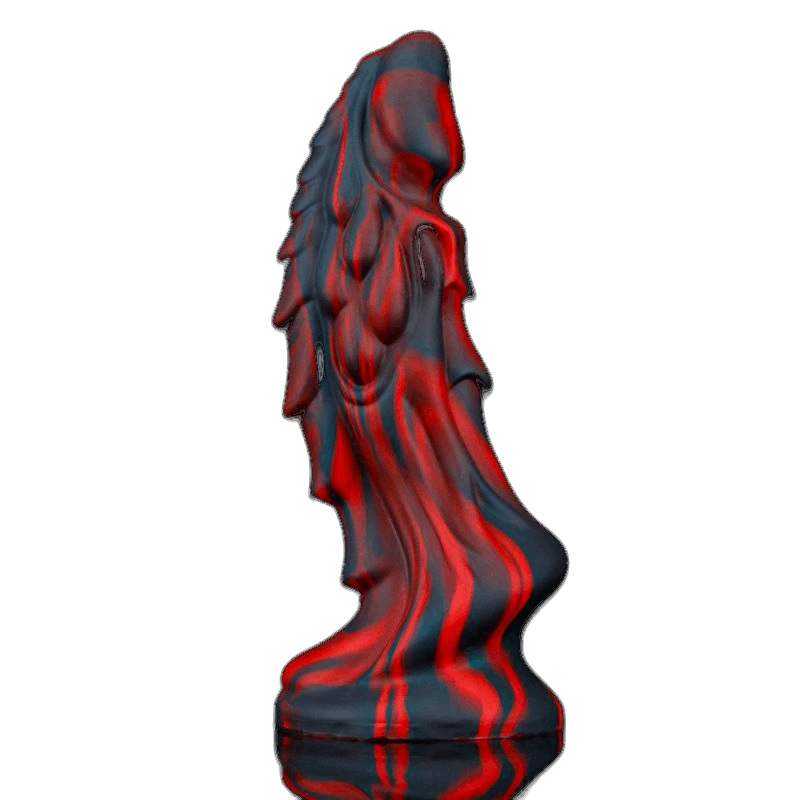 ruff GEAR Fantasy Silicone Red Swirl Dragon Dildo 7.6 Inch