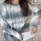 Fashionable Round-neck Sweet And Casual Sweater For Women