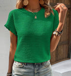 Women's Knitwear Casual Top Round Neck T-shirt