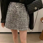 Women's Fashionable Beaded High-Waisted Sheath Skirt