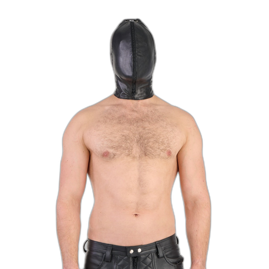 Prowler RED Leather Double Hood With Front Zipper Black