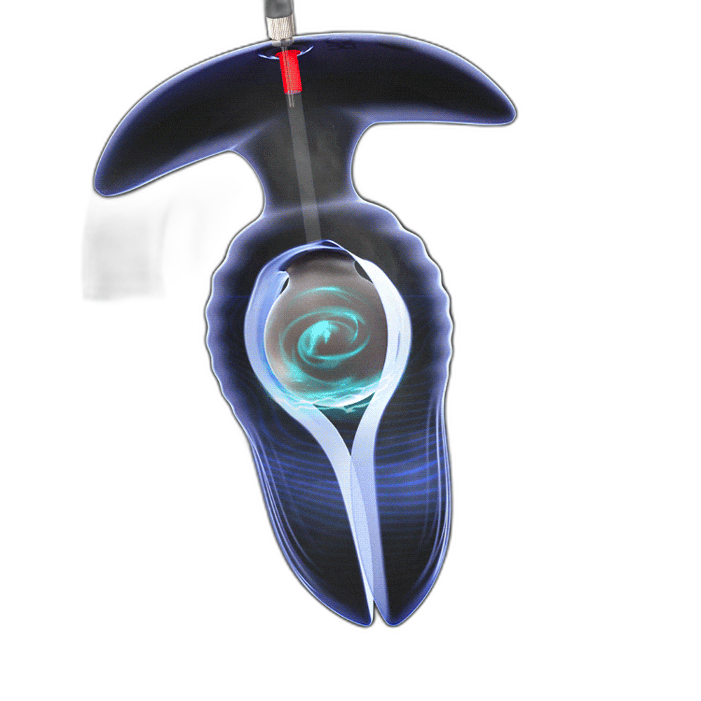 Petal - Inflatable Vibrating Butt Plug - Black Anal Dilator