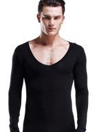 Mens Ultra Soft Low Cut V-Neck Thermal Shirt