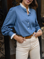 Women's Loose-Fit Casual French-Style Ruffled Blouse