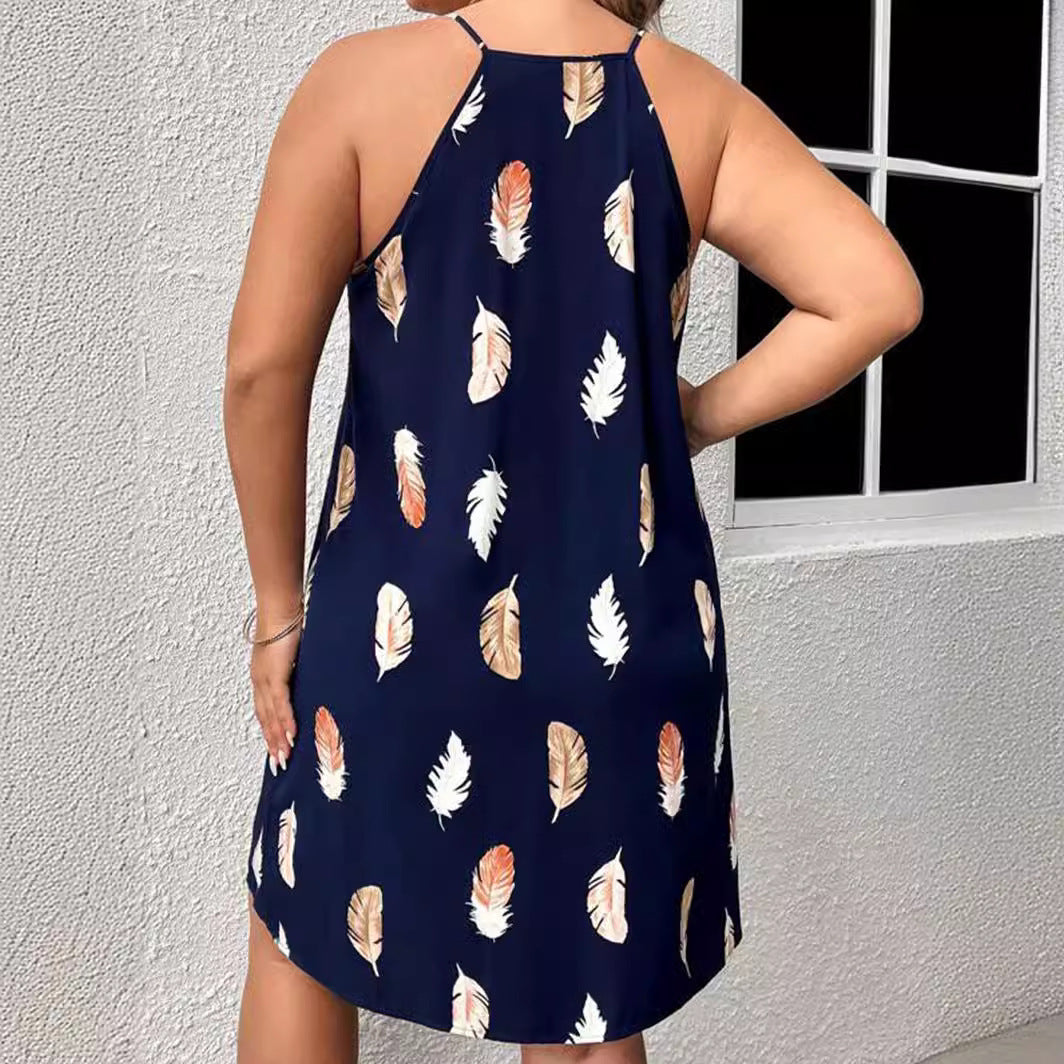 Fashionable Strap V-Neck Loose Dress For Women