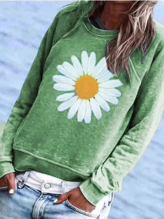 Printed daisy sweatshirt