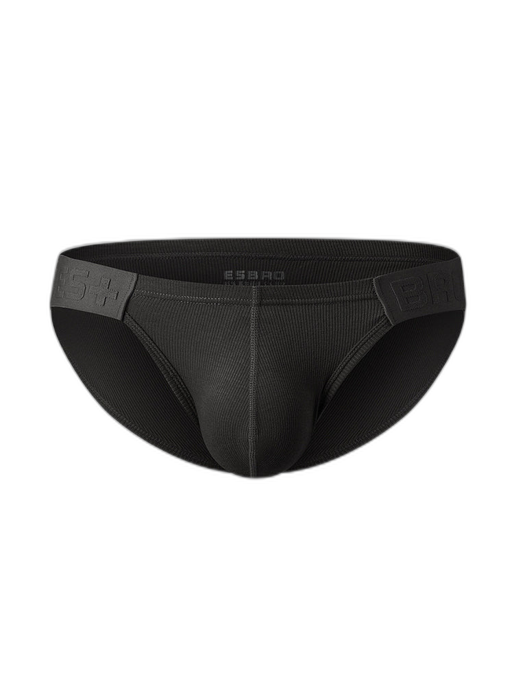 2 Pack Men's Solid Color Low Rise Sweat-Absorbent Large U-Shaped Small Pocket Briefs