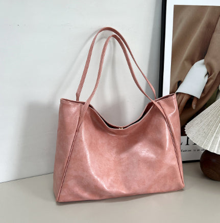 Fashion Handbag New Autumn And Winter Japanese And Korean Large Capacity Soft Leather Shoulder Bag Retro Casual Handbag