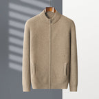 Men's Half Turtleneck Zipper Cardigan Thickened Jacket Casual