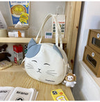 Women's Shoulder Bag New Personalized Fashion Handbag Cartoon Cat Messenger Bag Female Japanese Canvas Bag