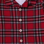 HelloBaby Boys Long Sleeve Pyjamas Set Plaid with Buttons Christmas Peter-Pan Collar Long Leg Long S - Red