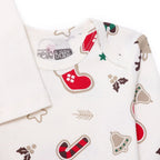 HelloBaby Boys 2-Pack Long Sleeve Bodysuits Christmas Envelope Neck Long Sleeve - Ecru