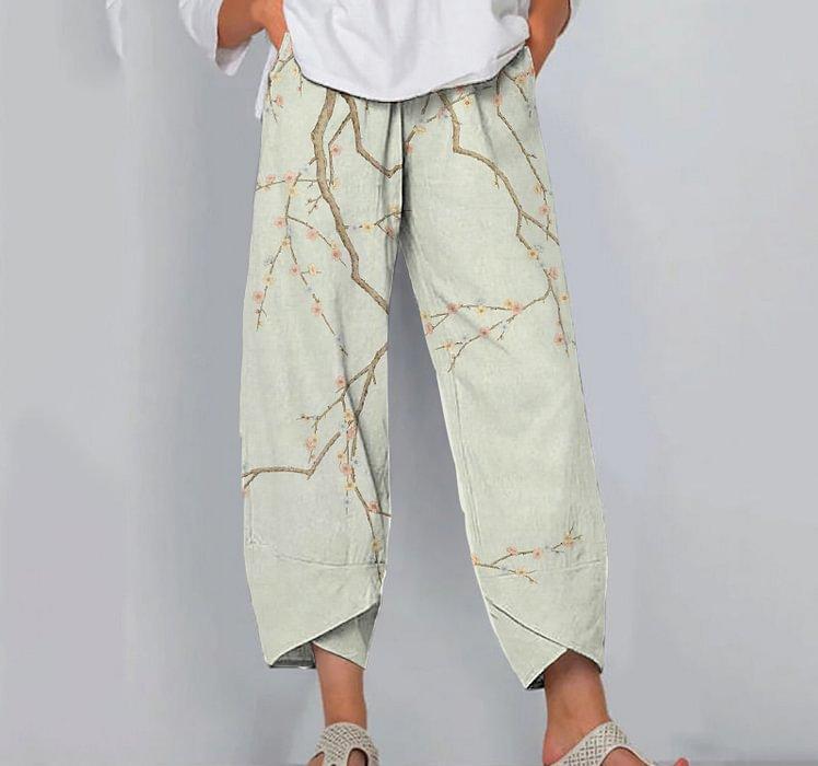 Minimalist Women's Pants Featuring A Patchwork Animal-print Design