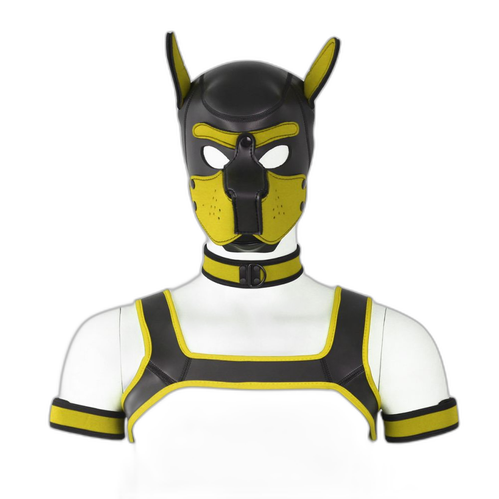 Beta Puppy Play Set - Pup Hood & BDSM Collar & Chest Harness