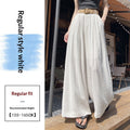 Linen Thin Casual Floor-length Pants For Women With Belt