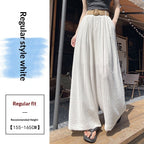 Linen Thin Casual Floor-length Pants For Women With Belt