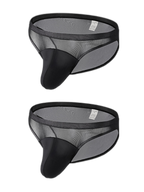 2 Pack Men's Seductive Mesh Sheer Briefs
