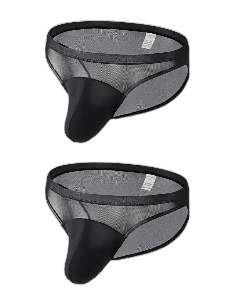 2 Pack Men's Seductive Mesh Sheer Briefs