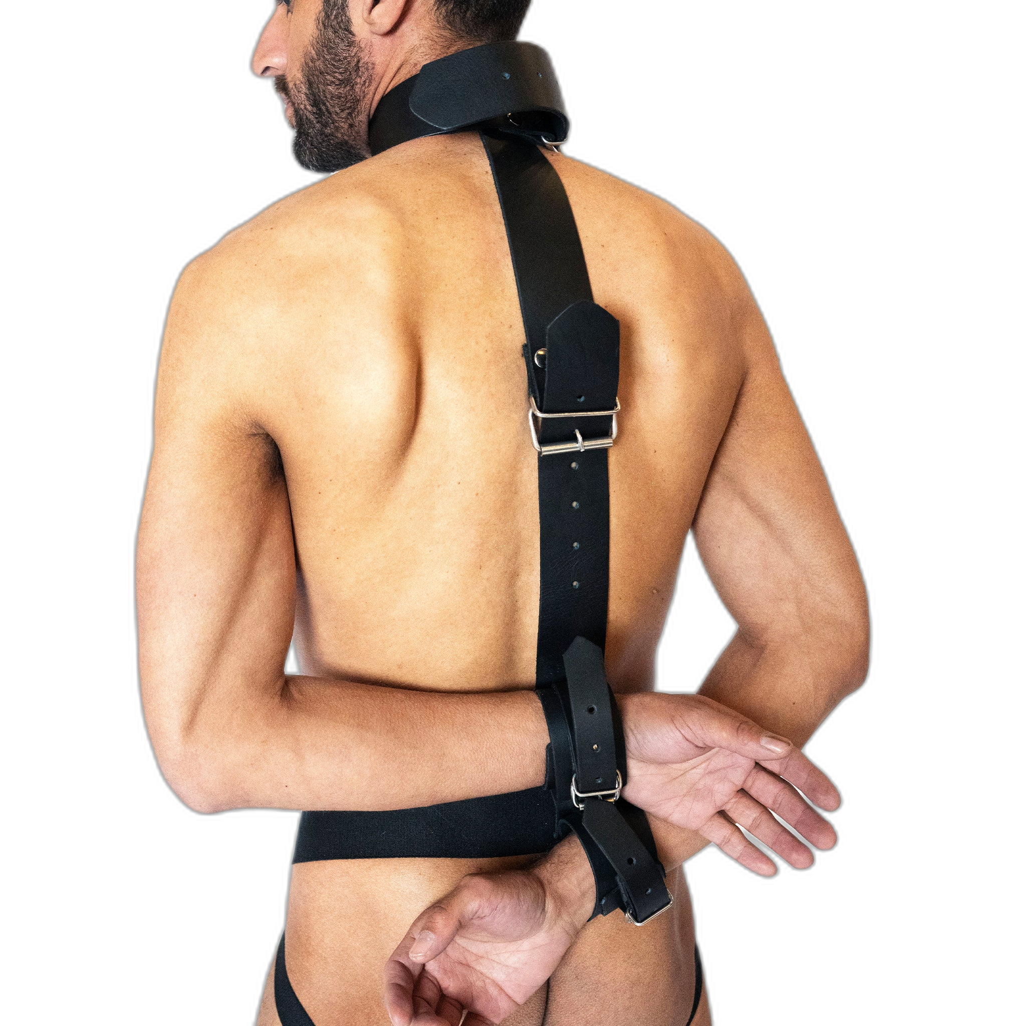 ruff GEAR Leather Wrist To Neck Restraints